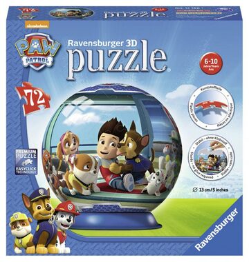 Ravensburger 3D Tlapková Patrola puzzleball / 72 dílků / od 6 let