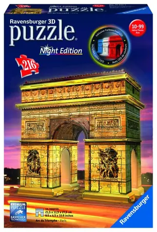 Ravensburger 3D Vítězný oblouk (Noční edice) / 216 dílků / od 10 let