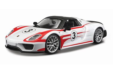 Bburago RACE Porsche 918 Wiessach / měřítko 1:24 / od 3 let / Bílá