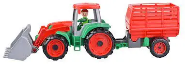 Lena Truxx Traktor s přívěsem na seno červeno-zelená / od 2 let