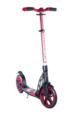 Authentic Sports Koloběžka skládací průměr kol 230mm a 215mm červená / nosnost 100kg / od 5 let