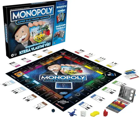 Hasbro Monopoly Super elektronické bankovnictví CZ verze / Délka hry: 60+ minut / Počet hráčů: 2-4 / od 8 let