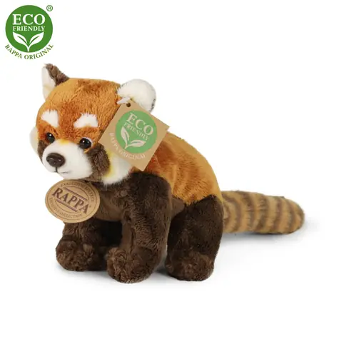 RAPPA Plyšová panda červená 18 cm / ECO-FRIENDLY / od 0 měsíců