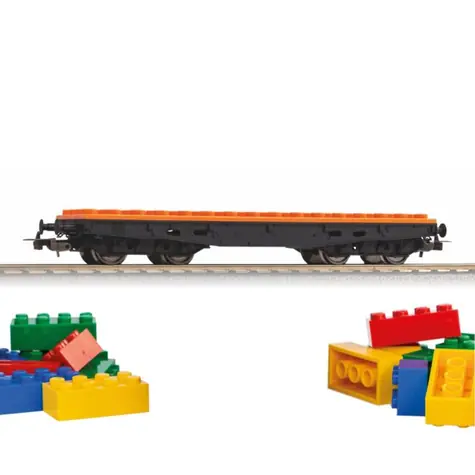Piko 58405 Plošinový stavebnicový vagón / Měřítko:H0 (1:87) / Rádius: 358 mm / 14 let 