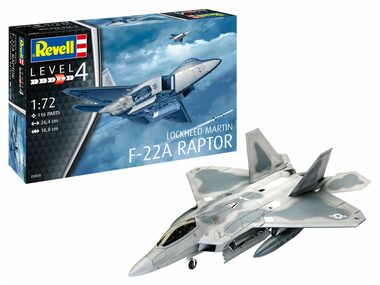 Revell Lockheed Martin F-22A Raptor / Plastikový model / 1:72 / 116 dílů / Obtížnost 4