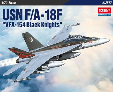 ACADEMY 12577 Boeing F/A-18F USN VFA-154 Black Knight / Plastikový model / 1:72