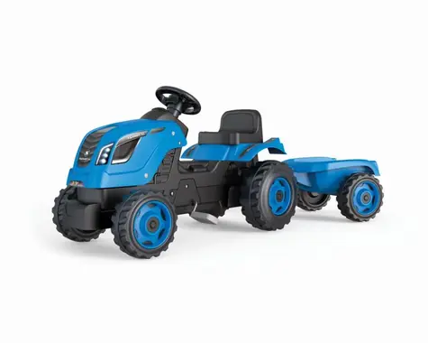 Smoby Šlapací traktor Farmer XL s vozíkem modrá / od 3 let