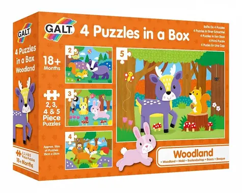 GALT 4 Puzzle v krabici - V lese / od 3 let