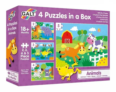 GALT 4 Puzzle v krabici - Zvířatka / od 3 let