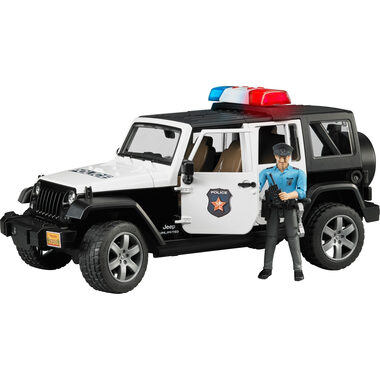 Bruder 2526 Policejní Jeep Wrangler s policistou a příslušenstvím / 1:16 / od 4 let