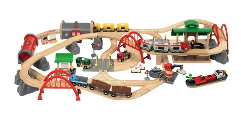 BRIO Vláčkodráha Deluxe se zvuky a světly v plastovém boxu / od 3 let