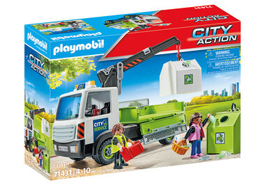 Playmobil® City Action 71431 Vůz na přepravu skla s kontejnerem / Počet dílků: 62 / od 4 let