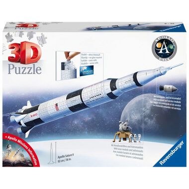 Ravensburger 3D Puzzle - Vesmírná raketa Saturn V / 432 dílků / od 8 let