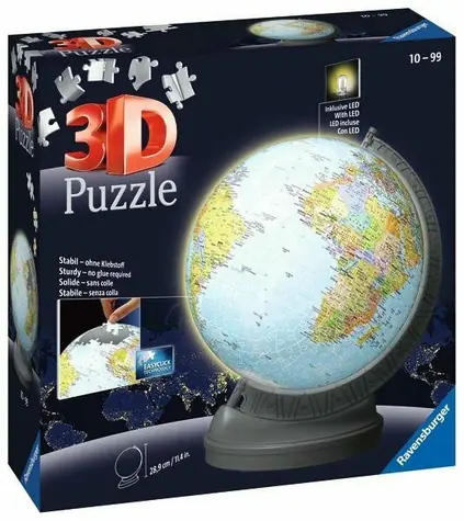 Ravensburger 3D Puzzle - Puzzle-Ball Svítící globus / 540 dílků / od 10 let