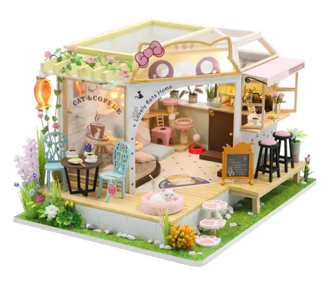 2Kids Toys miniatura domečku Kočičí kavárna se zahrádkou / od 14 let