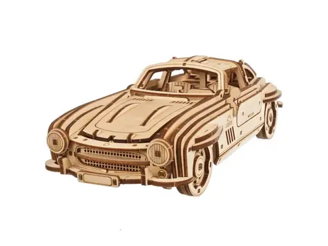 Ugears 3D dřevěné mechanické puzzle Auto Winged Sports Coupe / od 14 let / 262 dílků / Obtížnost: střední 