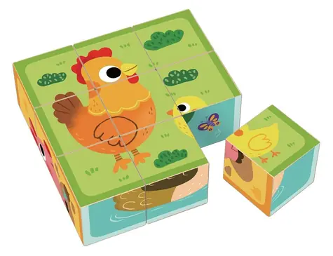 2Kids Toys Dřevěné kostky farma / od 1 roku