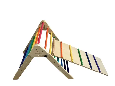 2Kids Toys Piklerové trojúhelník s deskou duhový / od 1,5 let