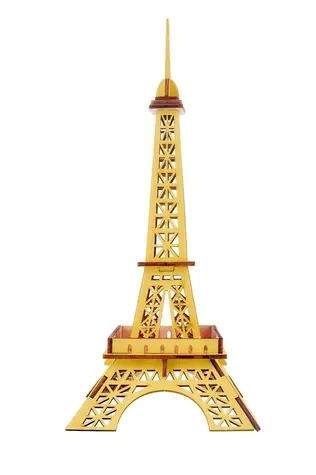 Woodcraft Dřevěné 3D puzzle Eiffelova věž žlutá / 25 dílků / od 8 let / Obtížnost: jednoduchá 