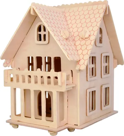 Woodcraft Dřevěné 3D puzzle Evropská vila B  / od 8 let / Obtížnost: jednoduchá