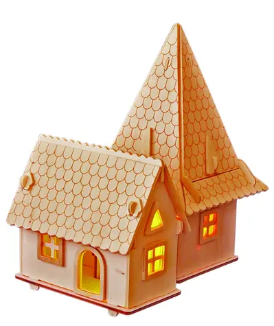 Woodcraft Dřevěné 3D puzzle Evropská vila D / od 8 let / Obtížnost: jednoduchá