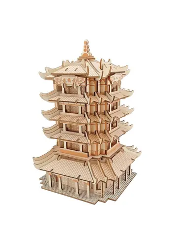 Woodcraft Dřevěné 3D puzzle Yellow Crane Tower / 230 dílků / od 8 let / Obtížnost: jednoduchá