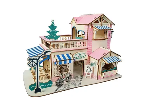 Woodcraft Dřevěné 3D puzzle Kavárna /  161 dílků / od 8 let / Obtížnost: jednoduchá