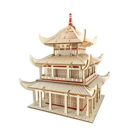 Woodcraft Dřevěné 3D puzzle Yueyang Tower / 98 dílků / od 8 let / Obtížnost: jednoduchá
