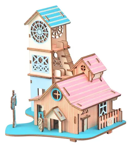 Woodcraft Dřevěné 3D puzzle Vila u řeky / 58 dílků / od 8 let / Obtížnost: jednoduchá