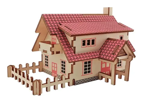 Woodcraft Dřevěné 3D puzzle Ranč / 20 dílků / od 8 let / Obtížnost: jednoduchá