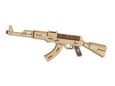 Woodcraft Dřevěné 3D puzzle Samopal AK47 / 62 dílků / od 8 let / Obtížnost: jednoduchá