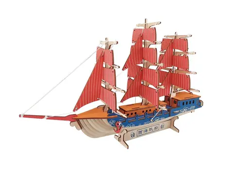 Woodcraft Dřevěné 3D puzzle Evropská plachetnice / 77 dílků / od 8 let / Obtížnost: jednoduchá