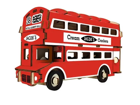 Woodcraft Dřevěné 3D puzzle Doubledecker / 94 dílků / od 8 let / Obtížnost: jednoduchá