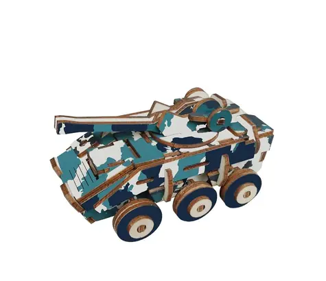 Woodcraft Dřevěné 3D puzzle Obrněné vozidlo / 59 dílků / od 8 let / Obtížnost: jednoduchá
