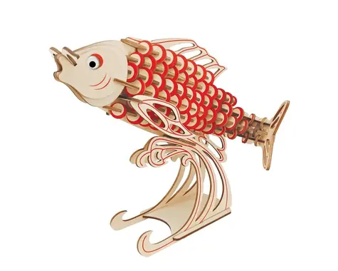 Woodcraft Dřevěné 3D puzzle Kapr / 156 dílků / od 8 let / Obtížnost: jednoduchá