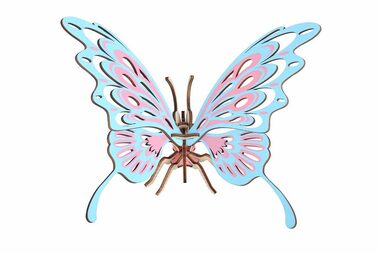 Woodcraft Dřevěné 3D puzzle Motýl barevný / 16 dílků / od 8 let / Obtížnost: jednoduchá