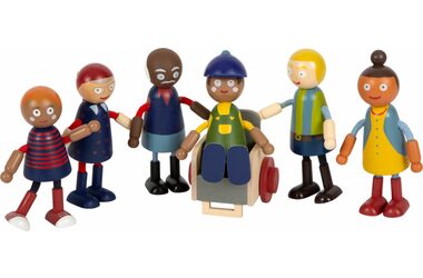 Small Foot Dřevěné postavičky rodina s invalidním vozíkem / od 4 let