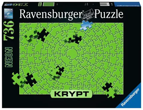 Ravensburger Krypt Puzzle: Neonová zelená / 736 dílků / od 14 let