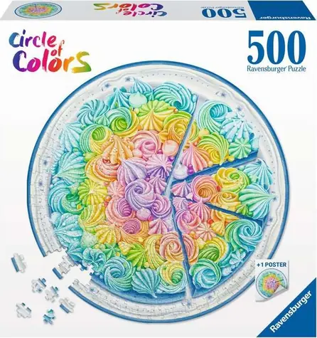 Ravensburger Kruhové puzzle Duhový dort / 500 dílků / od 12 let