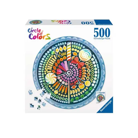Ravensburger Kruhové puzzle Sladkosti / 500 dílků / od 12 let