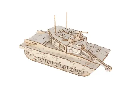 Woodcraft Dřevěné 3D puzzle Tank M1 Abrams / 214 dílků / od 14 let / Obtížnost: střední 