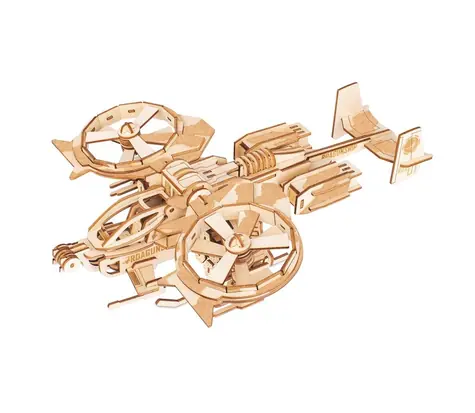 Woodcraft Dřevěné 3D puzzle RDA bitevní vrtulník/ 189 dílků / od 14 let / Obtížnost: střední 