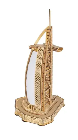 Woodcraft Dřevěné 3D puzzle Burdž al-Arab / 65 dílků / od 14 let / Obtížnost: jednoduchá 