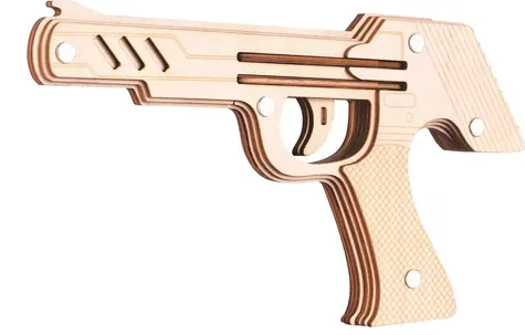 Woodcraft Dřevěné 3D puzzle Zbraň na gumičky / 18 dílků / od 14 let / Obtížnost: jednoduchá
