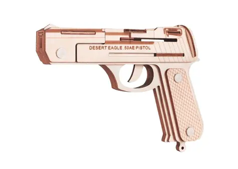 Woodcraft Dřevěné 3D puzzle Pistole Desert Eagle / 23 dílků / od 14 let / Obtížnost: jednoduchá 