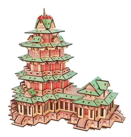 Woodcraft Dřevěné 3D puzzle YueJiang Tower / 428 dílků / od 8 let / Obtížnost: jednoduchá