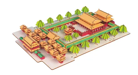 Woodcraft Dřevěné 3D puzzle Konfuciův chrám / 510 dílků / od 8 let / Obtížnost: jednoduchá 