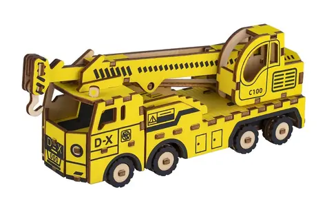 Woodcraft Dřevěné 3D puzzle Jeřábový vůz / 109 dílků / od 8 let / Obtížnost: jednoduchá