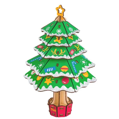 Woodcraft Dřevěné 3D puzzle Vánoční strom / 43 dílků / od 8 let / Obtížnost: jednoduchá 