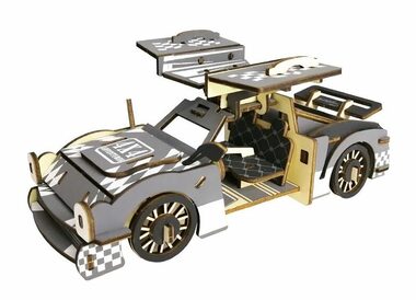Woodcraft Dřevěné 3D puzzle Sportovní auto / 67 dílků / od 8 let / Obtížnost: jednoduchá 